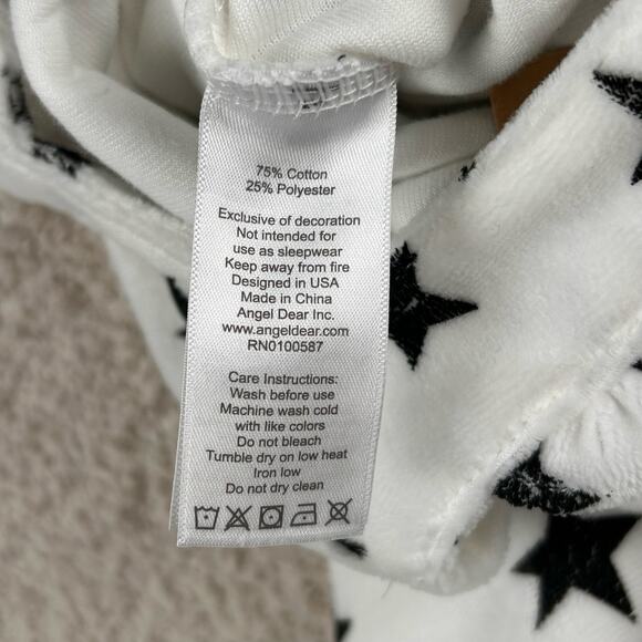 Angel Dear Girls Jumpsuit 12-18M White Black Star Print Cotton Blend‎ Romper - Picture 7 of 7